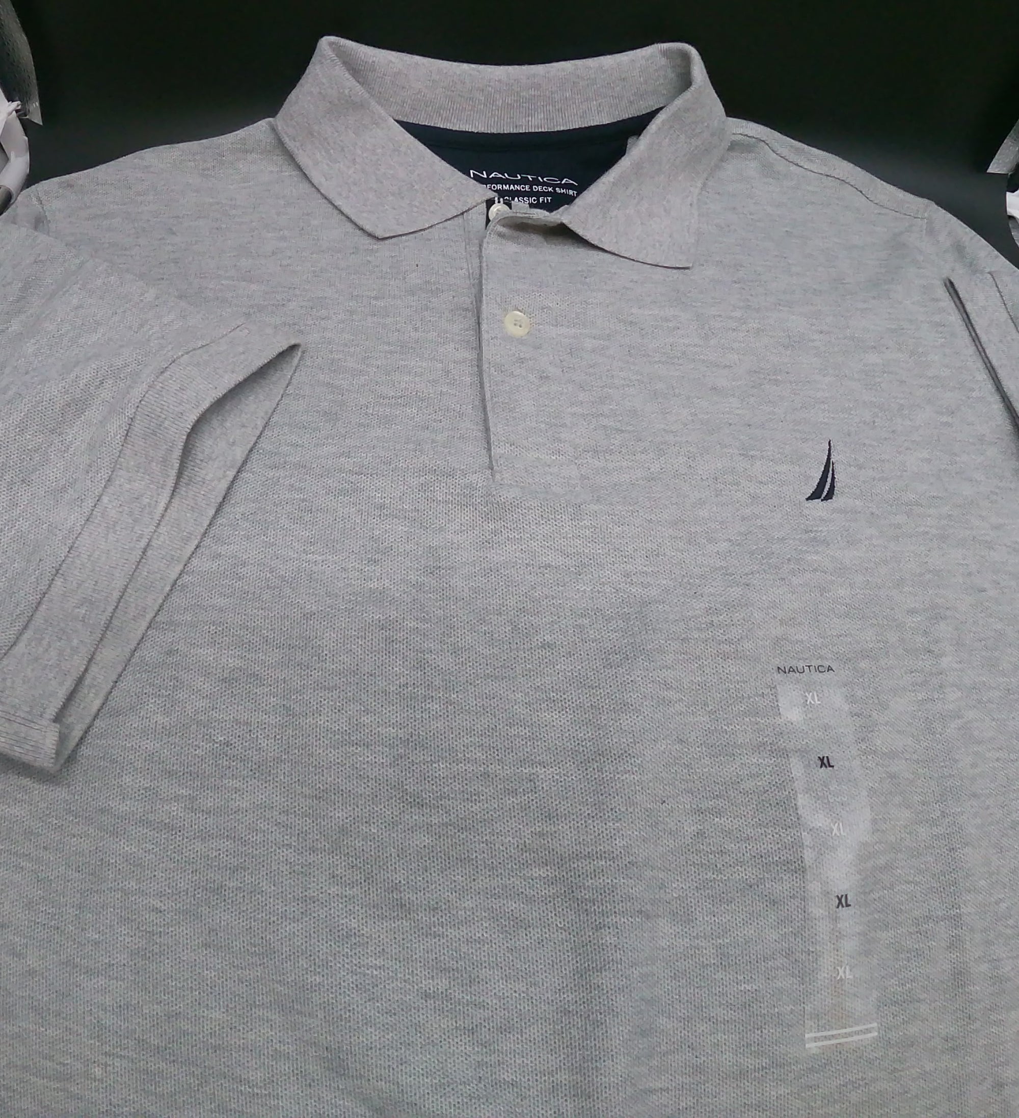 Nautica Grey Classic Fit Performance Deck Polo