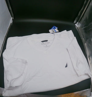 NAUTICA White V-Neck Performance Active Stretch Tee