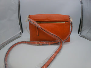 LE MIEL Orange Vegan Leather CrossBody (Flap) 