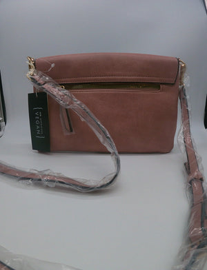 LE MIEL Pink Vegan Leather CrossBody/HandBag (Flap)