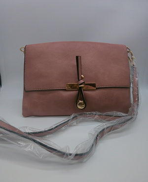 LE MIEL Pink Vegan Leather CrossBody/HandBag (Flap)