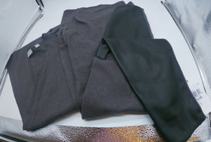 ﻿EVOLUTION BY CYRUS﻿ Charcoal Grey Cardigan with Pleather Sleeves