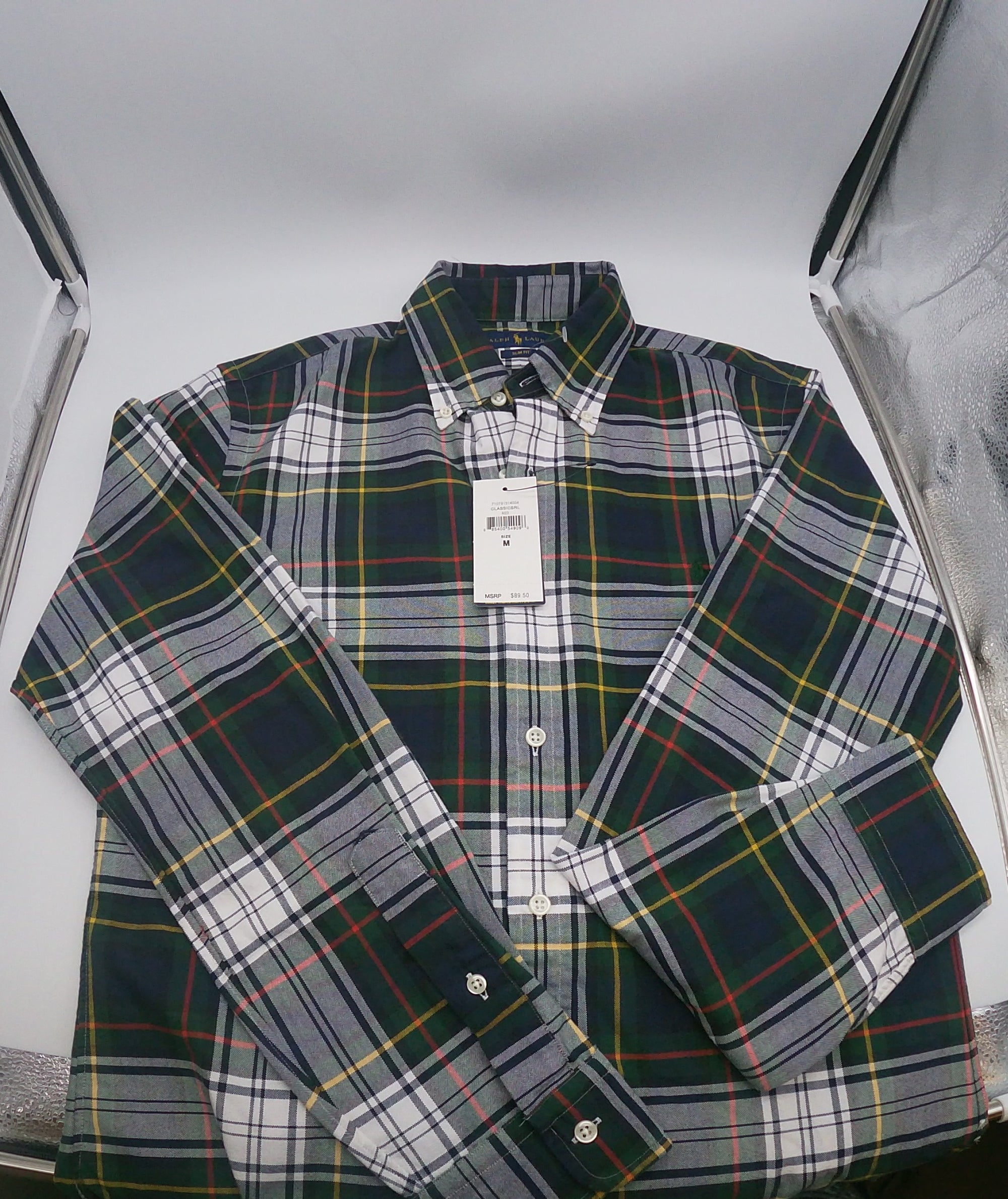 RALPH LAUREN﻿ Slim Fit Performance Plaid Polo Shirt