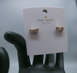 KATE SPADE Rose Gold Pave Diamond Bow Earrings