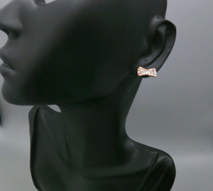 KATE SPADE Rose Gold Pave Diamond Bow Earrings