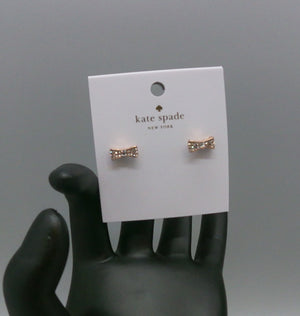 KATE SPADE Rose Gold Pave Diamond Bow Earrings