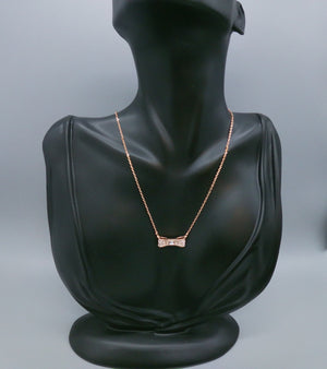 KATE SPADE Rose Gold-Plated Pave Bow Necklace 