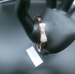 KATE SPADE Rose Gold Plated Pave Diamond Bow Bracelet 