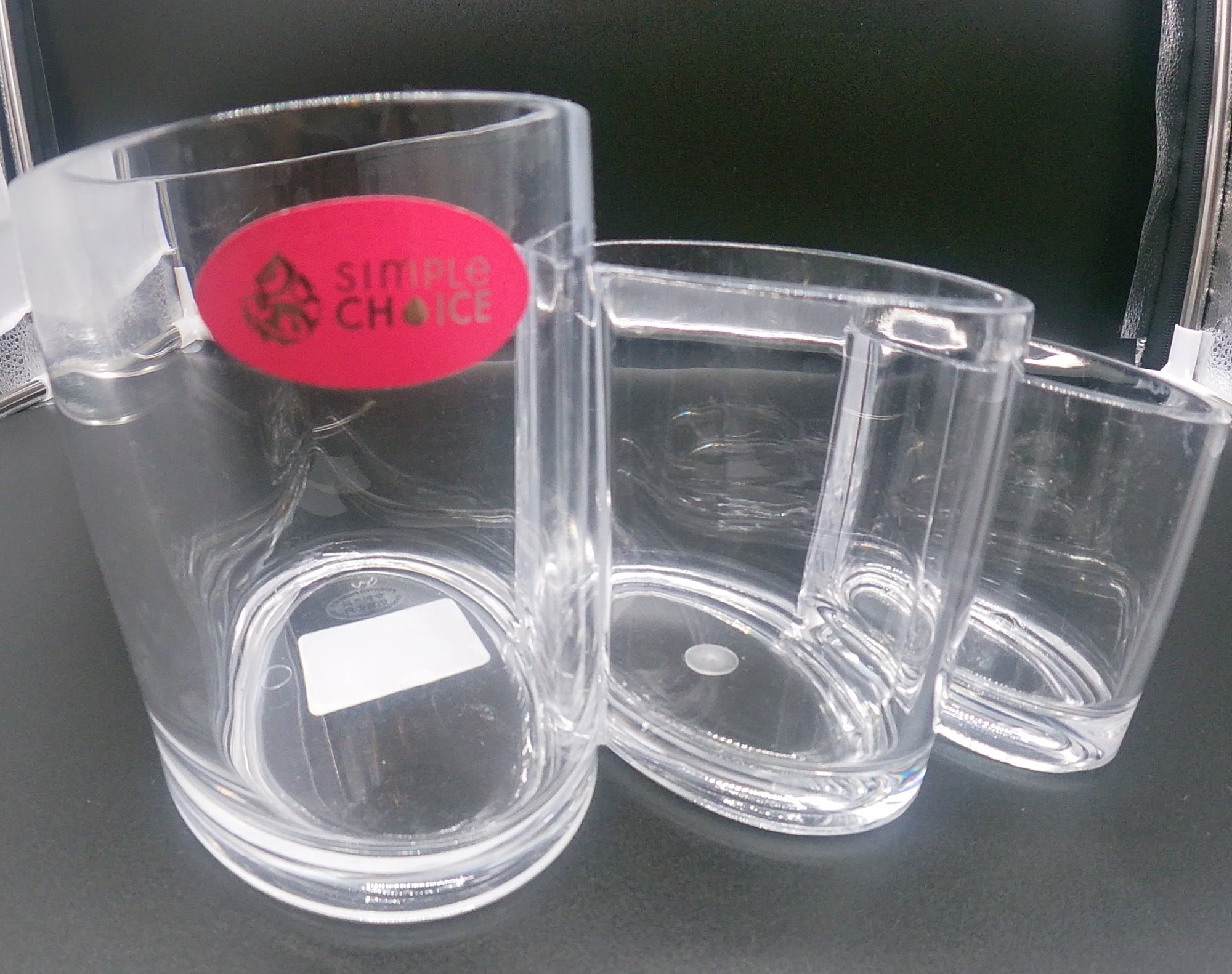SIMPLY CHOICE Clear Acrylic Triple Cup Oval Cosmetic Organizer